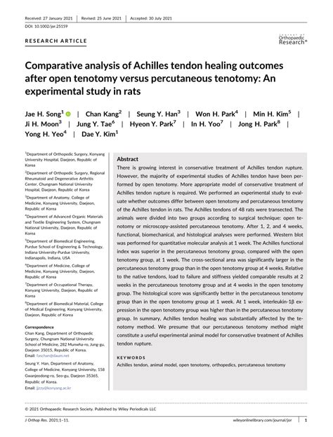 (PDF) Comparative Analysis of Achilles Tendon Healing Outcomes after ...