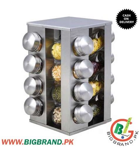 Stainless Steel 16 Pcs Spice Masala Jar Rack