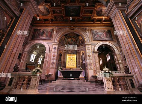 Interior View Of Basilica Of Saint Bartholomew Rome Stock Photo Alamy