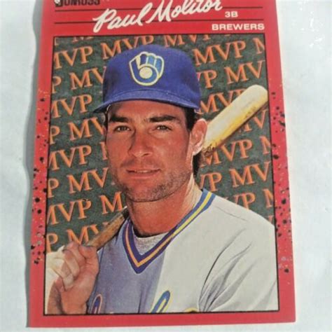 1990 Donruss BC 15 Paul Molitor ERROR NO Dot INV Baseball CARD Nm M