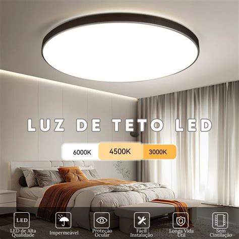 Luminária De Led Sobrepor - Luminária de Teto Plafon Led Sobrepor Redondo Moderno