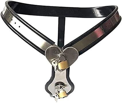 Amazon de ZICT Keuschheitsgürtel Frau Edelstahl mit Plug Dildo für Frauen mit Schloss