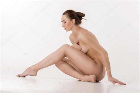 Beautiful Caucasian Naked Woman Sitting With Fresh Clean Skin Stock Photo By Vova130555 Gmail