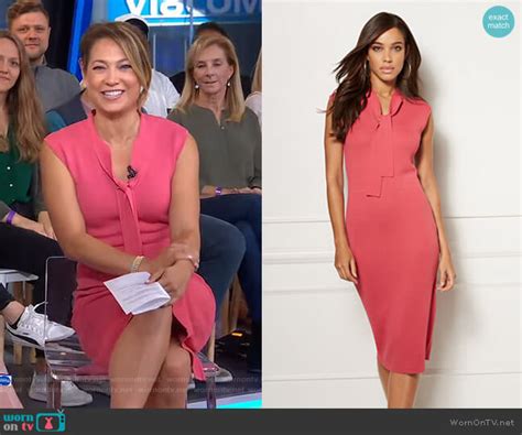 Wornontv Gingers Pink Tie Neck Dress On Good Morning America Ginger Zee Clothes And