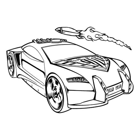 Раскраска Хот Вилс и ракета | распечатать раскраски для детей