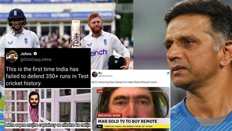 Ind V Eng 2022 Top 10 Rahul Dravid Memes After India Loses Yet Another