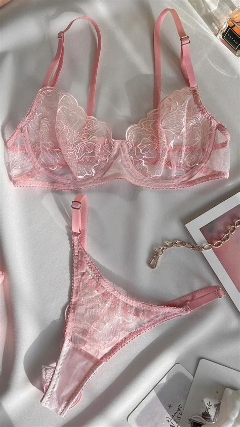 Floral Embroidered Mesh Underwire Lingerie Set Artofit