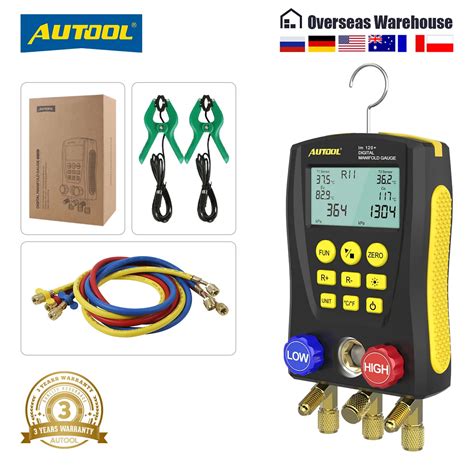 Autool Lm Digital Manifold Medidor De Ar Condicionado V Cuo Medidor