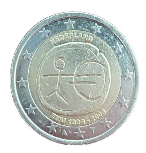 2 EURO MÜNZE Nederland Strichmännchen EMU 1999 2009 Evtl Fehlprägung