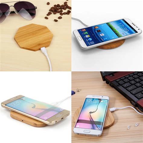 Portable Cute Wireless Charger Qi Charging Slim Wood Pad For Iphone 7 8 Plus 6 X Smart Phone