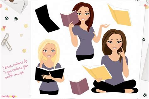 Book Club Woman Character Clipart L607 Margie 552875 Characters