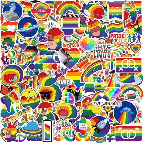 Amazon MEPLUM Pride Stickers 300 PCS LGBTQ Gay Rainbow Stickers Bulk For LGBTQ Gay Pride
