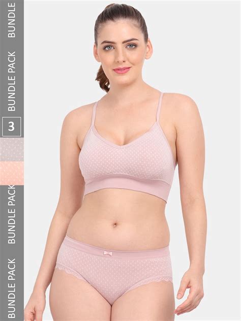 Buy Amour Secret Pack Of 3 Printed Lightly Padded Lingerie Set Lingerie Set For Women 21641958
