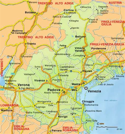 political map veneto mapsofnet