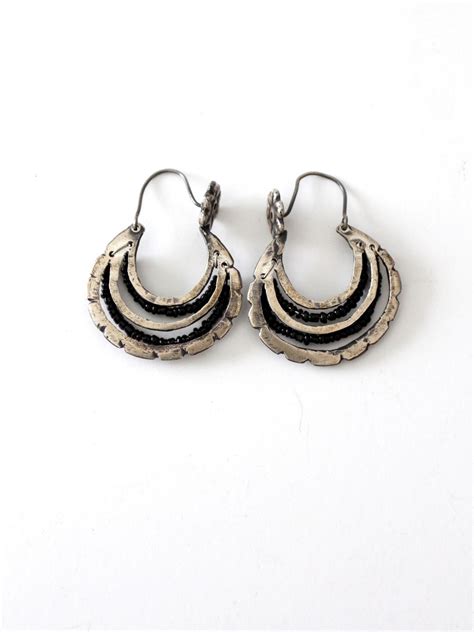 Vintage Mexican Dangle Hoop Earrings 86 Vintage