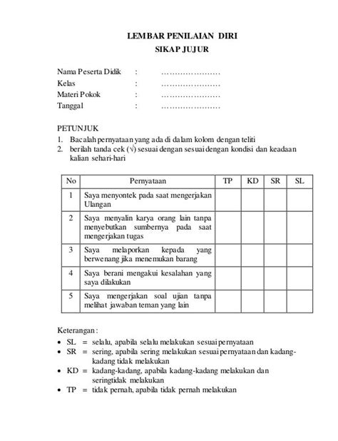 Contoh Lembar Observasi Penilaian Sikap Jurnal Format Penilaian Sikap Porn Sex Picture