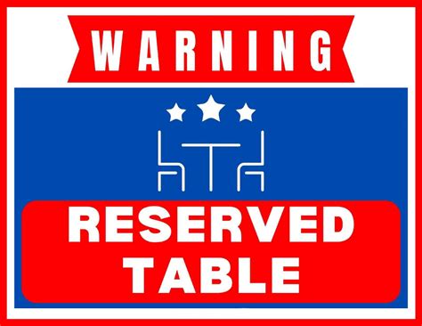 Reserved Sign Printable Pdf