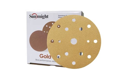 SUNMIGHT GOLD PAPIER ŚCIERNY KRĄŻEK 150MM P150 17H - madeincolor.pl