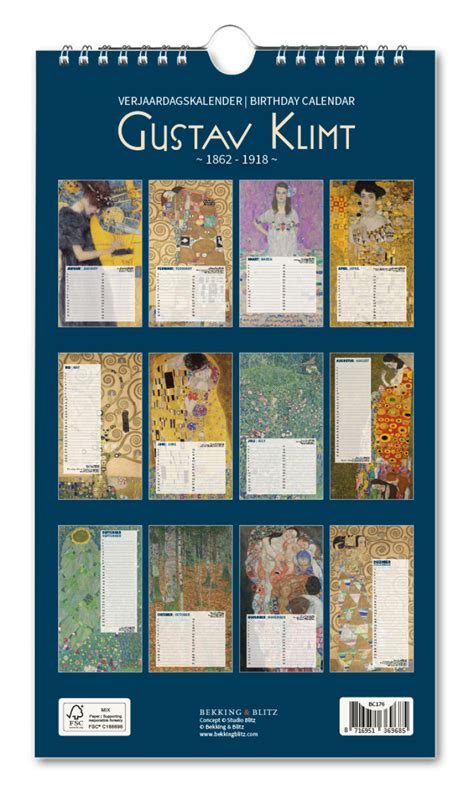 Verjaardagskalender Gustav Klimt Kopen Bekking Blitz