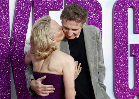 Pamela Anderson Liam Neeson Accused Of Faking Romance To Drum Up Naked Gun Publicity