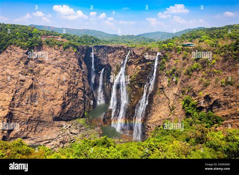 Jog Falls Aerial Panoramic View Jog Falls Is A Waterfall On The