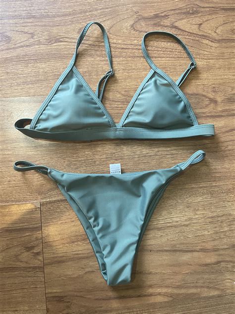 New Olive Green Triangle Bikini Women S Fashion Swimwear Bikinis
