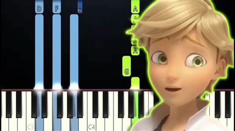 Miraculous Ladybug Adrien Playing Piano All Themespiano Tutorial Youtube