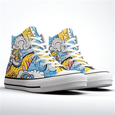 Dise O Incre Ble Zapatos Y Zapatillas De Deporte Tema Bob Esponja Fondo De Bikini Blanco Fondo