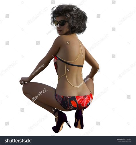 3d Rendered Bikini Beach Model Stock Illustration 1327161992 Shutterstock