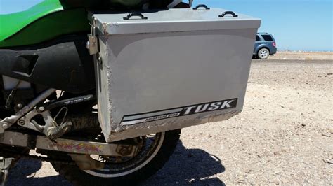 Tusk Racing Aluminum Panniers With Pannier Racks Large Silver For Kawasaki Ebay