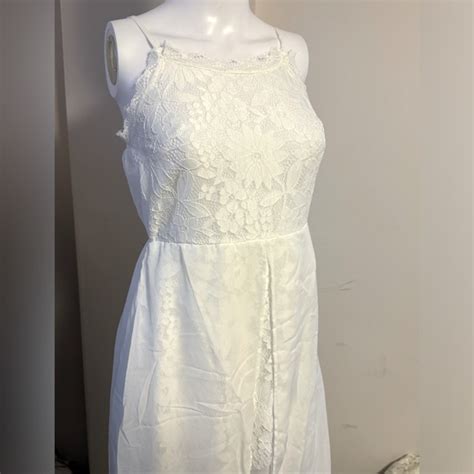 Intimates Sleepwear Nwot White Sheer And Lace Spaghetti Strap Nightgown Lingerie Poshmark