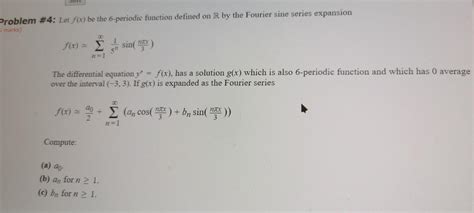 Solved Save Problem 4 Let F X Be The 6 Periodic Function