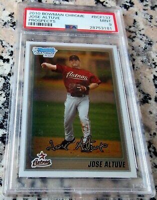 JOSE ALTUVE 2010 Bowman Chrome 1st TRUE Rookie Card RC PSA 9 MINT