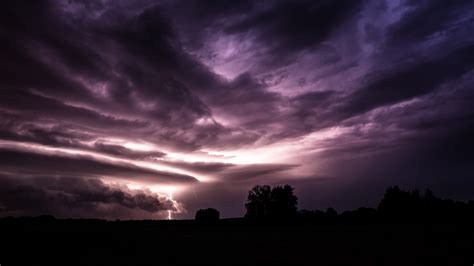 Lightning Strike Wallpaper 4K, Thunderstorm, Stormy Clouds