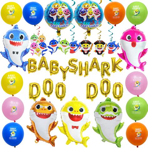 Buy Baby Shark Doo Doo Birthday Decorations For Kids, Ocean Theme Party ...