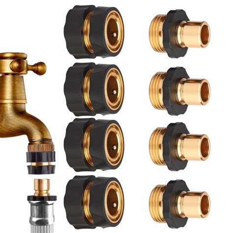 Disen 4 Set Garden Hose Quick Release Connect Coupler Male And Female