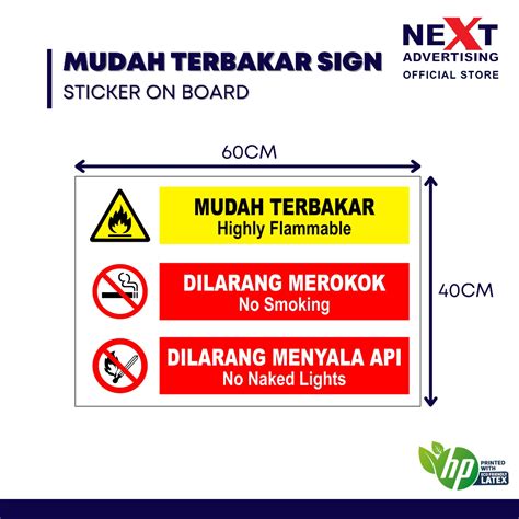 Highly Flammable No Naked Lights No Smoking Signage Mudah