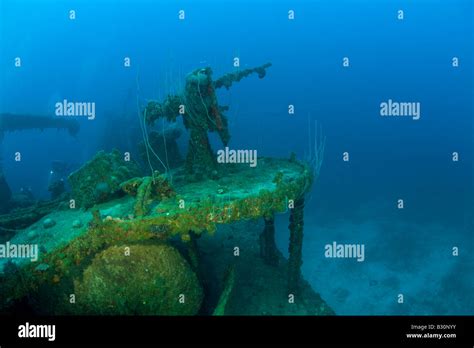 Anti Aircraft Machine Gun At Destroyer Uss Lamson Marshall Islands Bikini Atoll Micronesia