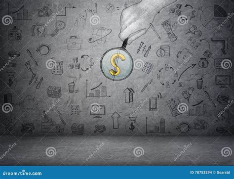 Magnifier With Enlarged Square Shapes Background Vector Illustration