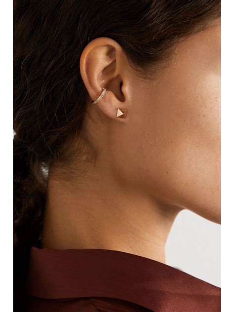 Rose Gold Karat Rose Gold Diamond Ear Cuff Anita Ko Net A Porter