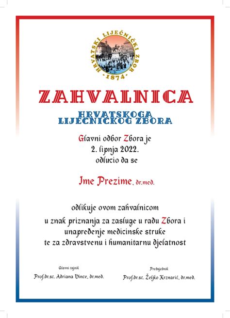 Odličja - Hrvatski liječnički zbor