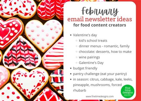 February Email Newsletter Ideas For Food Bloggers | Fine Lime Designs