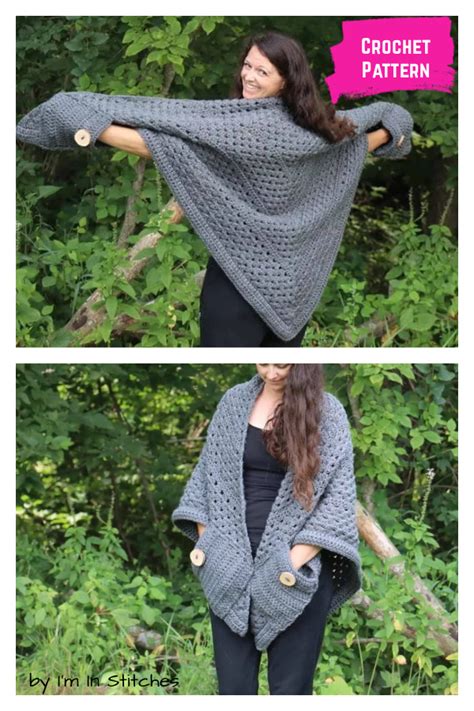 Triangle Pocket Shawl Crochet Pattern