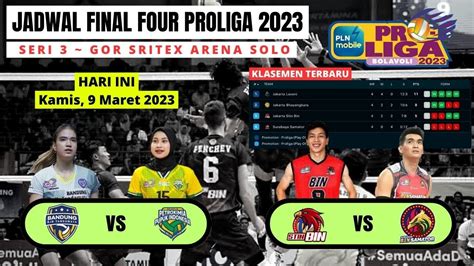 JADWAL PROLIGA 2023 Hari Ini Final Four Seri 3 STIN BIN Vs Surabaya