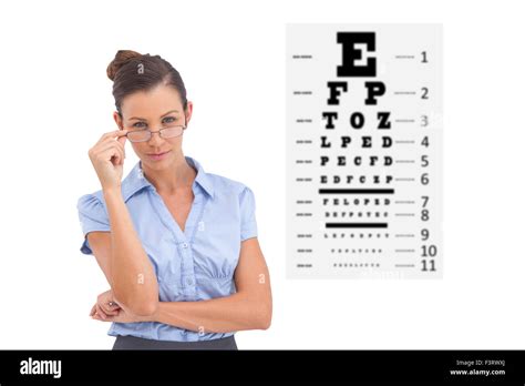 Woman Adjusting Glasses Cut Out Stock Images And Pictures Alamy