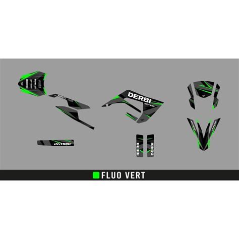 Kit Deco Graphcover Adaptable Derbi Senda X Treme 50 Shine Vert Fluo