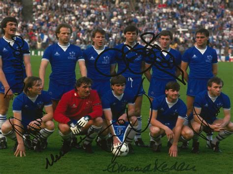 Multi Signed Everton 1985 ECWC Final Photo Its Signed Memorabilia