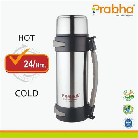 Prabha Stainless Steel Double Wall Insulated Explorer Flask 24 Hour Hot And Cold 1 5 Liter At