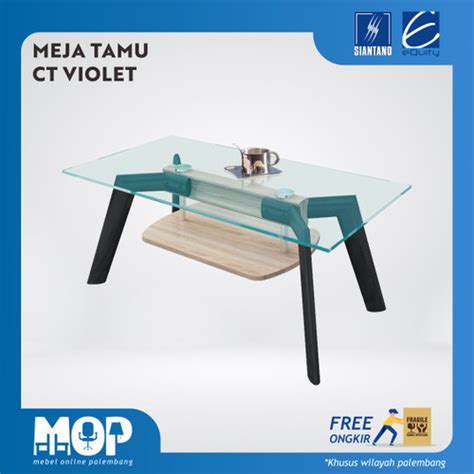 Jual Coffee Table CT VIOLET Siantano Meja Tamu Kaca Minimalis Meja