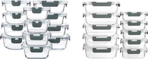 Amazon M MCIRCO 24 Piece Glass Food Storage Containers With Snap